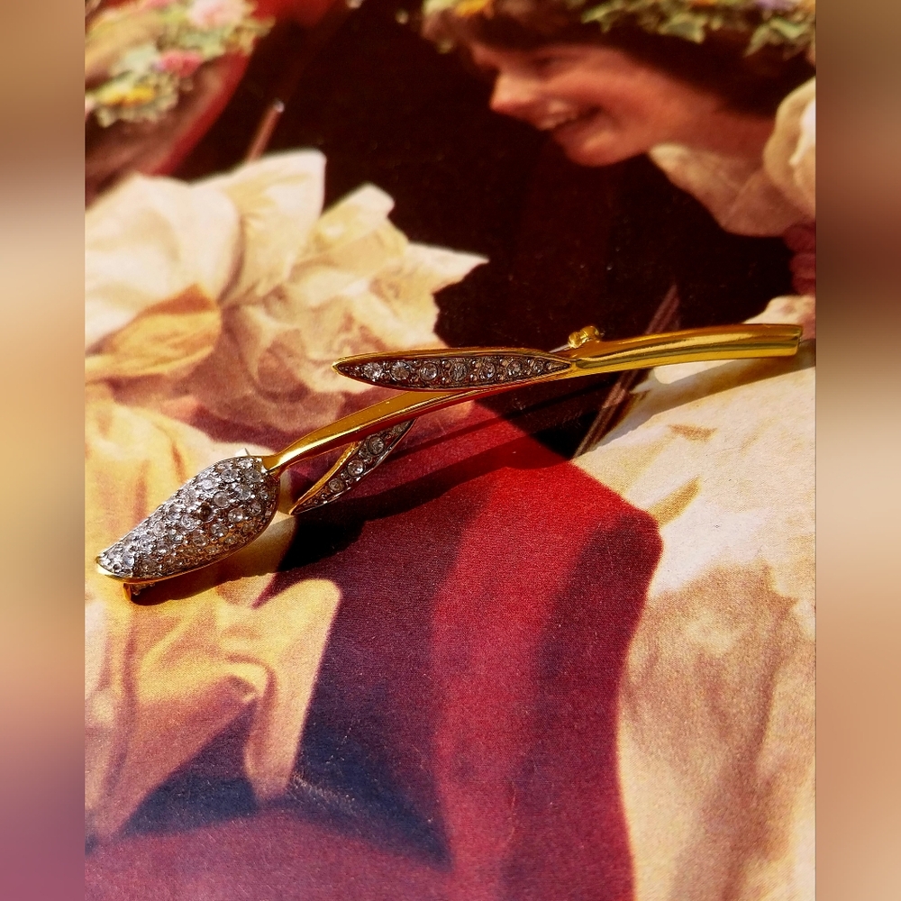 Batler Gold & Silver Leaf Brooch Butler - Picture 3 of 13